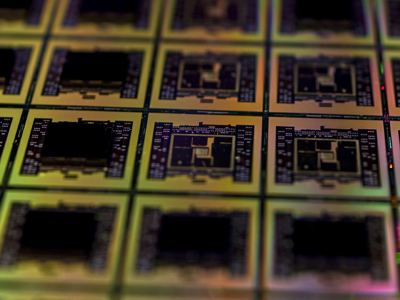 Silicon wafer prototype macro photography